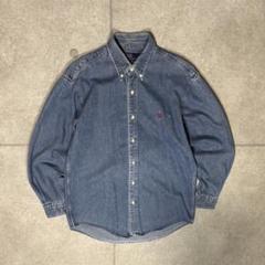 Polo by Ralph Lauren　デニムシャツ　赤ポニー　刺繍　90s