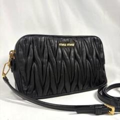 お値下げ⚠️ミュウミュウショルダーバック⭐︎マテラッセブラック未使用ハンドバック バイセル公式】ミュウ ミュウ マテラッセ ショルダーバッグ