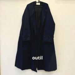 outil ウール×リネン　ピンストライプ　ダブルコート outil ウール×リネン ピンストライプ ダブルコート - メルカリ