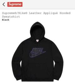 Lサイズ Supreme Nike Leather フーディ パーカ 黒