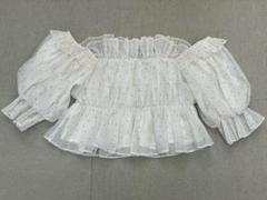 (K07239) 美品 ギャザーオフショルブラウス ドット柄【アリエク】