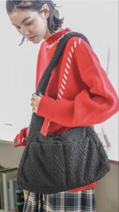 【新品タグ付き】ニコアンド オリジナルソフトドロストショルダーバッグ　ブラック