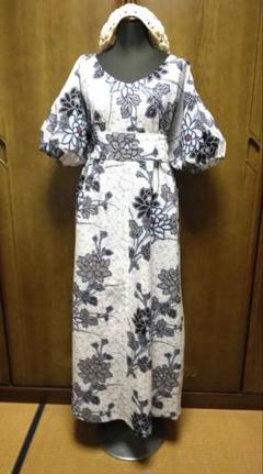 浴衣リメイクワンピース 着物リメイクワンピース　マキシ丈　着物ドレス