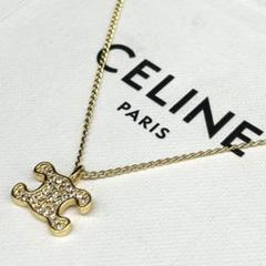 極美品　セリーヌ トリオンフ ネックレス ラインストーン クリスタル