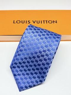 LOUIS VUITTON ブルー チェック柄 ネクタイ - メルカリ