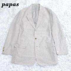 PAPAS パパス　チャイナシャツジャケット　M 麻100% rs28890-001.jpg