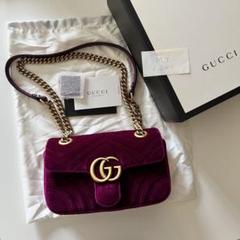 美品　GUCCI GGマーモント　ベルベット　ショルダーバッグ GUCCI 【超美品】グッチ GGマーモント キルティングミニバッグ