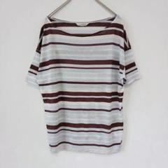 【アンディコール】カットソー 半袖Tシャツ 薄地 透け感 ボーダー柄 日本製