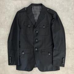 極美品 バーバリー ブラックレーベル ミリタリージャケット/毛×麻/S