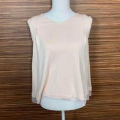 ジーユー GU ニット Tシャツ Mサイズ ピンク 袖無し 無地 レーヨン