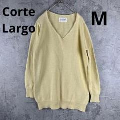 【Corte Largo】 Vネックニット セーター クリーム色　Мサイズ