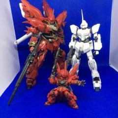 バンダイ ROBOT魂 シナンジュ&ユニコーン+おまけ品。ジャンク扱い品。