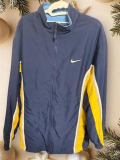 90s NIKE ナイロンジャケット トラックジャケット　ネイビー/イエロー NIKE ナイロンジャケット イエロー ネイビー 黄色 - メルカリ