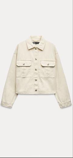 ZARA ザラ ノーカラーフリンジ デニムジャケット カバーオール ZARA ザラ ノーカラーフリンジ デニムジャケット カバーオール