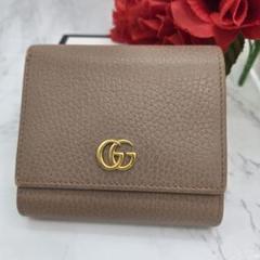 【美品】 GUCCI グッチ 折り財布 財布 GG マーモント ピンクベージュ