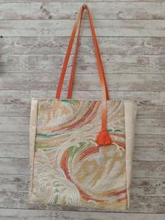 着物帯リメイク　トートバック　　ハンドメイド