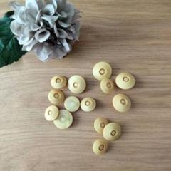 ❤Vintage❤イエロー色 プラスチックボタン 14個セット マット色 レトロ