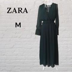 ZARA ザラ　ワンピース　フリル　ギャザー　グリーン　M