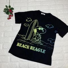 PEANUTS Snoopy BEACH BEAGLE Tシャツ M 黒