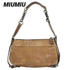 MIUMIU archive 2way leather bag エンボスロゴ