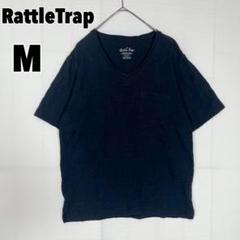 ♥RattleTrap♥ メンズビギ (M) Vネック ポケットTシャツ 総柄