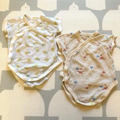 ユニクロ　コットンメッシュ　ボディースーツ　60㎝　2枚セット　前開き　半袖