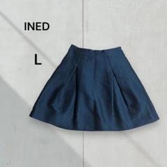 INED◆【美品】フレアスカート　ダークグリーン　ハリ感　サイズ11