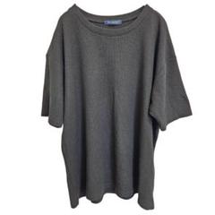 tm-party Tシャツ 半袖 ワッフル ブラック コットン混 ゆったり L