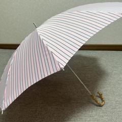 前原光栄商店　maehara バンブー持ち手　ストライプピンク　傘 前原光栄商店maehara バンブー持ち手ストライプピンク傘
