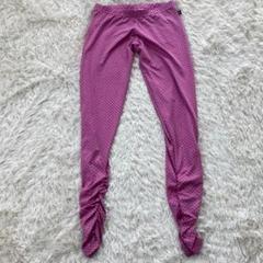 ▽adidasアディダス▽レギンスLピンクドット 裾クシュクシュ アンダーウェア