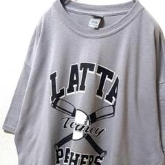 ギルダン ラッタパンサーズ デカロゴ Tシャツ グレー 灰色 XL 古着