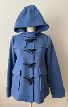 極美品　シップスカージュ　青いダッフルコート フード付き　wool 38 美品シップスカージュ青いダッフルコート フード付きwool 38