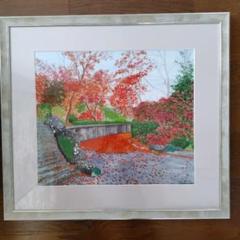 水彩画風 風景画 装飾フレーム付き Amazon.co.jp: キャンバス絵画 富士山 桜 さくら 和風柄 日本画