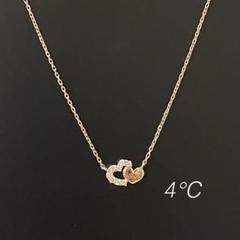 ⭕️週末価格⭕️4℃ ツインハートネックレス ゴールド