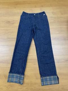 BURBERRY BLUE LABEL】裾裏チェック デニムパンツ - メルカリ