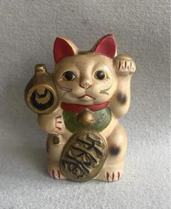 希少！高さ29.5cm 昭和初期　招き猫 大正〜昭和初期 瀬戸 招き猫 ビッグサイズ 高さ 29cm - メルカリ