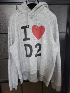 DSQUARED2 I ❤️ D2 グレー パーカー L