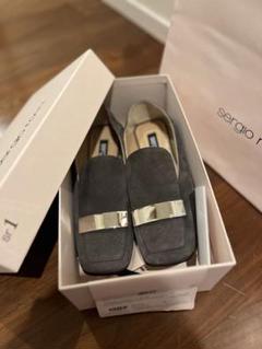 sergio rossi SR1 シルバー フラットモカシン37 ローファー グレー フラット: 5mm, sr1 | Sergio Rossi