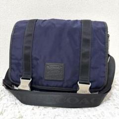COACH メッセンジャーバッグ F70422ナイロンレザーネイビー ショルダー