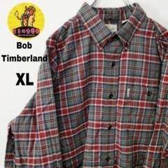 usa古着 Bob Timberlake 長袖ボタンシャツXL　レッドグレー