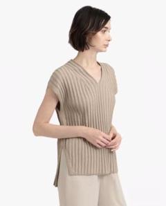 美品✨21AW theory プルオーバーチュニックニット EMPIREWOOL セオリー 21AW プルオーバーチュニック ニット ライトキャメル