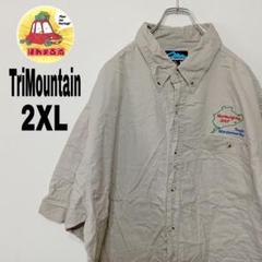 USA古着 Tri-Mountain　ワークシャツ2XL　ベージュ