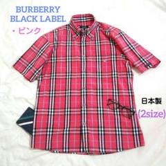 BURBERRY BLACK LABEL 半袖シャツ　タータンチェック刺繍ロゴ BURBERRY BLACK LABEL 半袖シャツ タータンチェック刺繍ロゴ