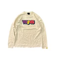 7BS3 W4NS サーフプリント　長袖Tシャツ　クリーム色　古着used