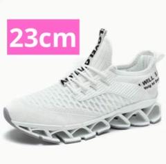 23cm✨ホワイト✨通気性抜群 レディース スニーカー 軽量＆通気性◎