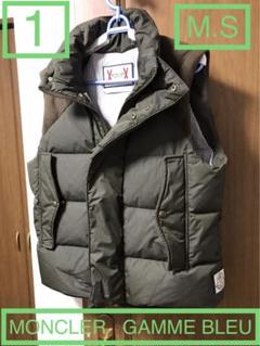 国内正規 1 本物 MONCLER ダウンベスト M S オリーブ ガムブルー