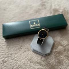 GUCCI ヴィンテージ腕時計 ブラックレザー ゴールド - メルカリ