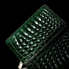池田工芸 長財布 クロコダイル ブライトグリーン 中古 IKEDAKohgei 池田工芸 長財布 クロコダイル ブライトグリーン 中古