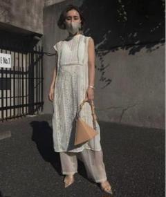 Ameri vintage MEDI EMBROIDERY LONG TOP - メルカリ