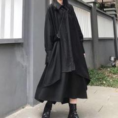 ❤️レア品❤️モード系 ロングシャツ 変形 フレア ビッグシルエ アシンメトリー
